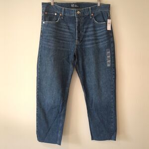 Gap Denim High Rise Cheeky Straight Cut Off Blue Jeans Size 16 / 33